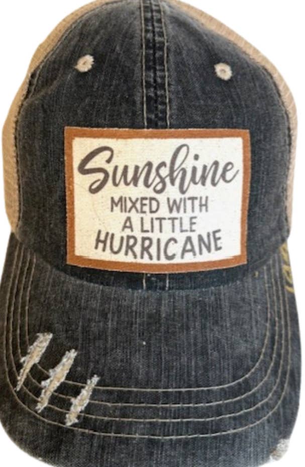 Jana's Flannels - Wholesale Trucker Hat - Women's - (#144) "SUNSHINE MIXED HURRICANE" DISTRESSED TRUCKER HAT