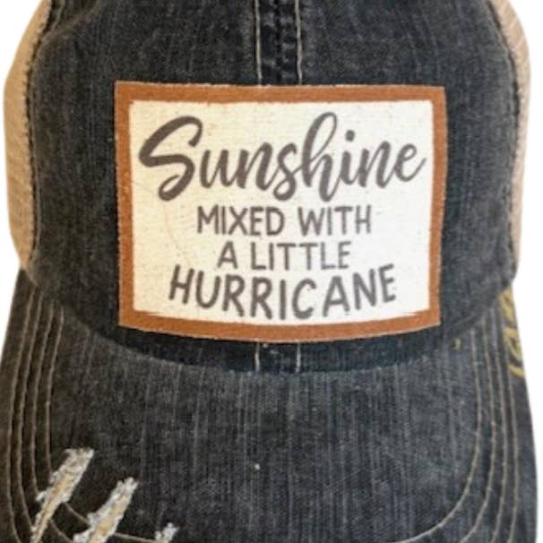 Jana's Flannels - Wholesale Trucker Hat - Women's - (#144) "SUNSHINE MIXED HURRICANE" DISTRESSED TRUCKER HAT0