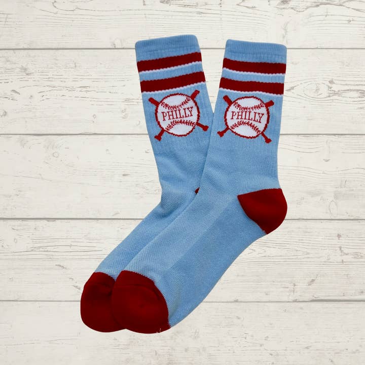 Philadelphia Socks-blue for wholesale by Just C