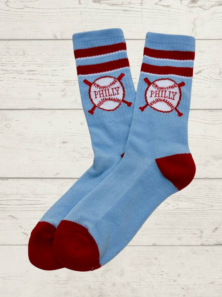 Philadelphia Socks-blue for wholesale by Just C