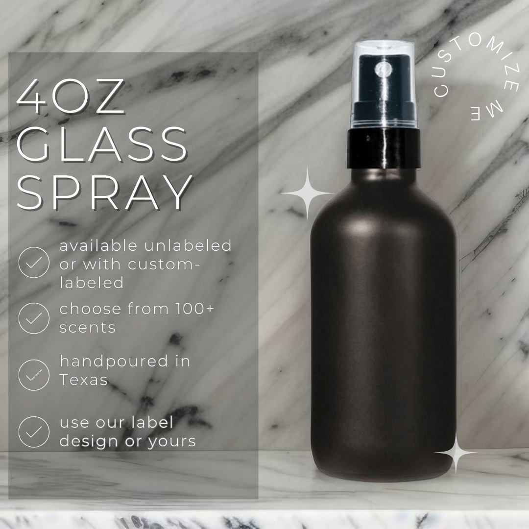 River Birch Candles - Wholesale Room & Linen Spray - 4oz Unlabeled Glass Black Room Spray - Private Label Ready1