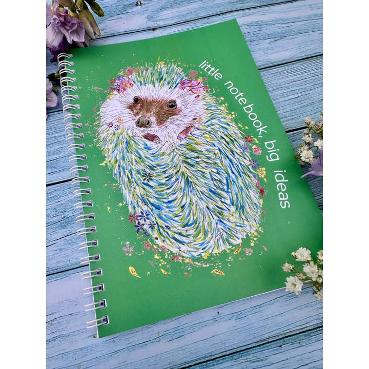 Jen Winnett Eco Artist - Wholesale Notebook - Hedgehog Lined Eco Friendly A5 Notebook UK Made Cute Notepad2