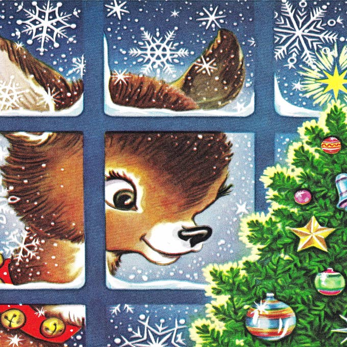 Wright Card Company - Wholesale Christmas Card - Reindeer Christmas Card - Box Set of 10 (C10334)2