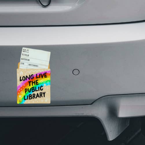 Pegatina de vinilo para parachoques - Larga vida a la biblioteca pública para venta al por mayor de Handsome Sam's