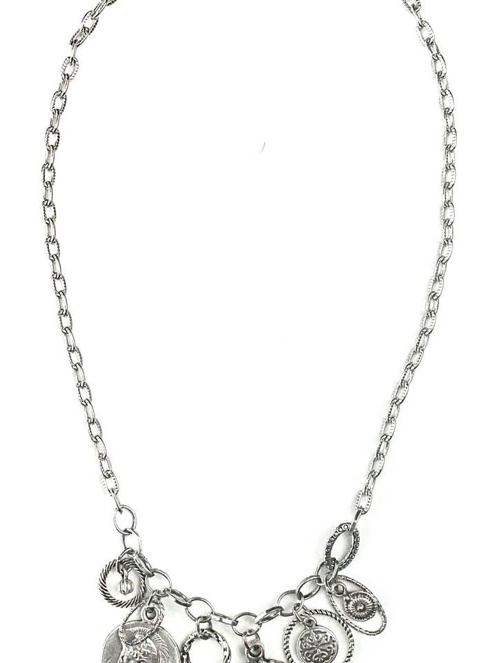 XNS127 NK-Short Chains w/Coins Trinkets for wholesale by Lost & Found Trading