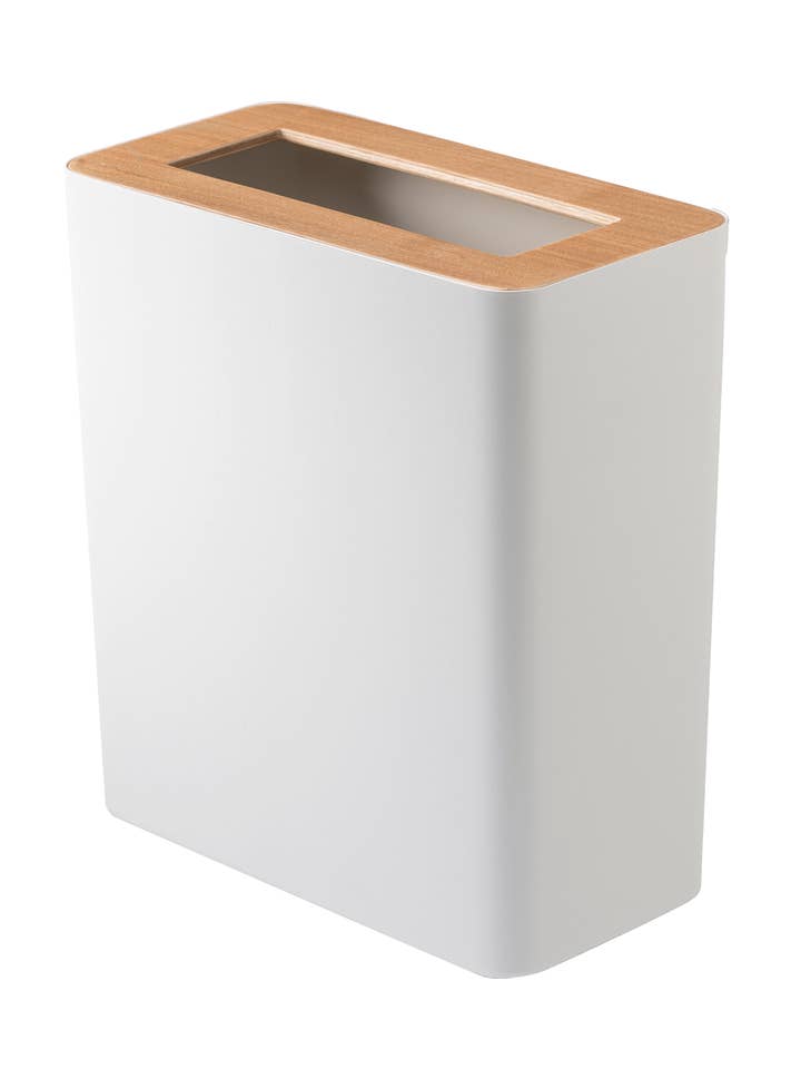 Rin Trash Can - Steel + Wood - Rectangle for wholesale by Yamazaki Home
