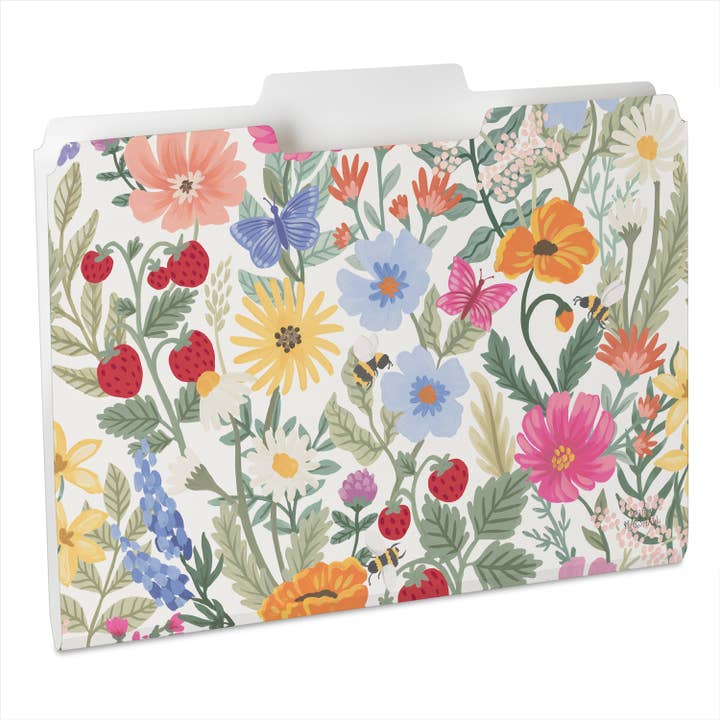 Conimar Promotions - Wholesale Folders - "Meadow Floral White" Single Decorative File Folders
