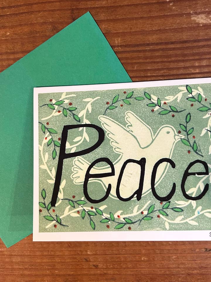 Cartes de vœux | Carte Peace Dove | Carte de Noël pour la vente par Sue Gross Design Studio