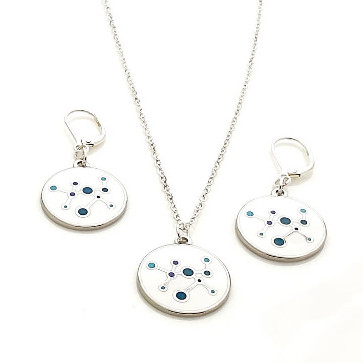 Boucles d'oreilles moléculaires pour la vente par Kinzoku