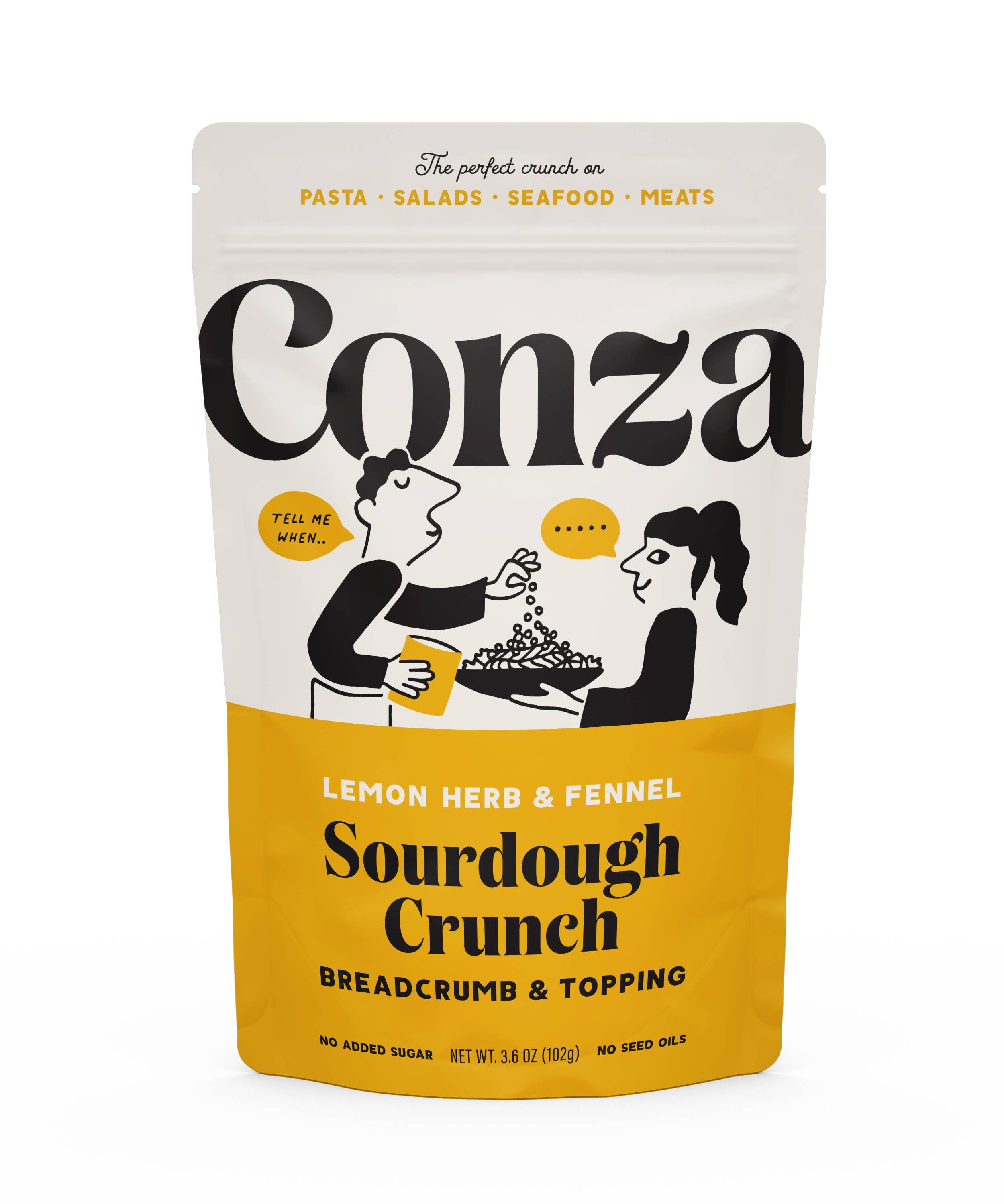 Conza Sourdough Crunch Breadcrumbs - Wholesale Bread mix - Lemon Herb & Fennel - Sourdough Crunch Breadcrumbs - 3.6oz