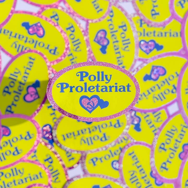 Precious Polly Proletariat Glitter Sticker for wholesale by Sassed Studios