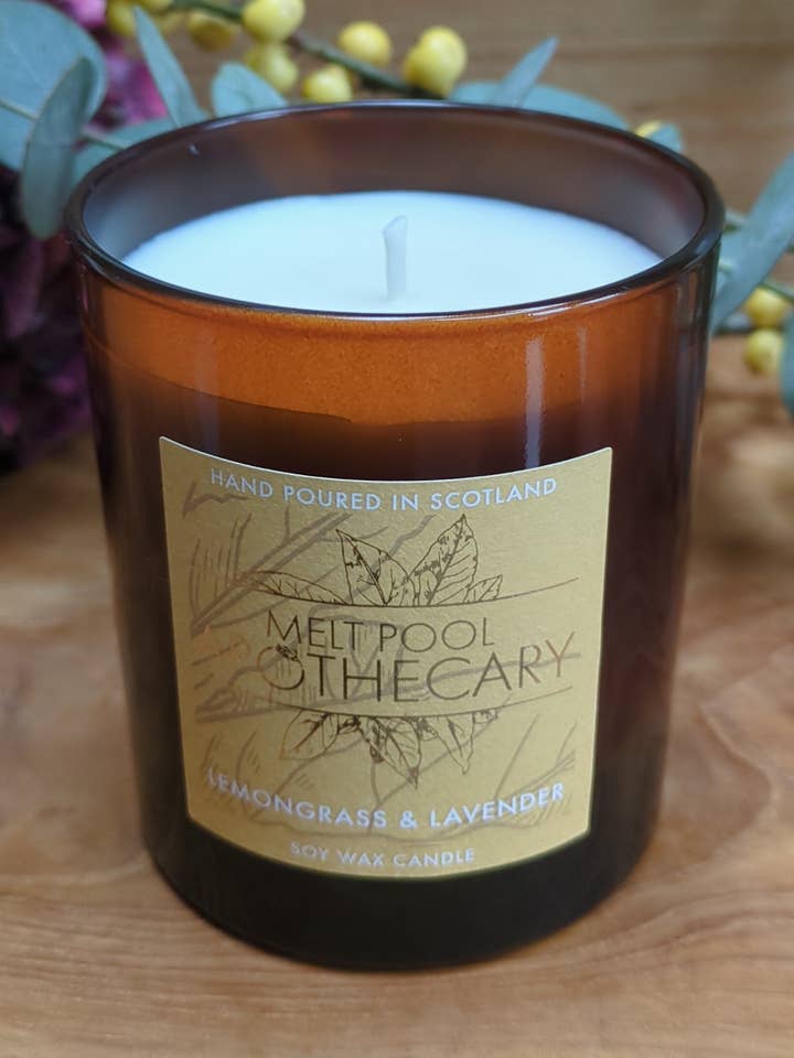 Large Amber Jar Candle - Lemongrass with Lavender for wholesale by The Melt Pool