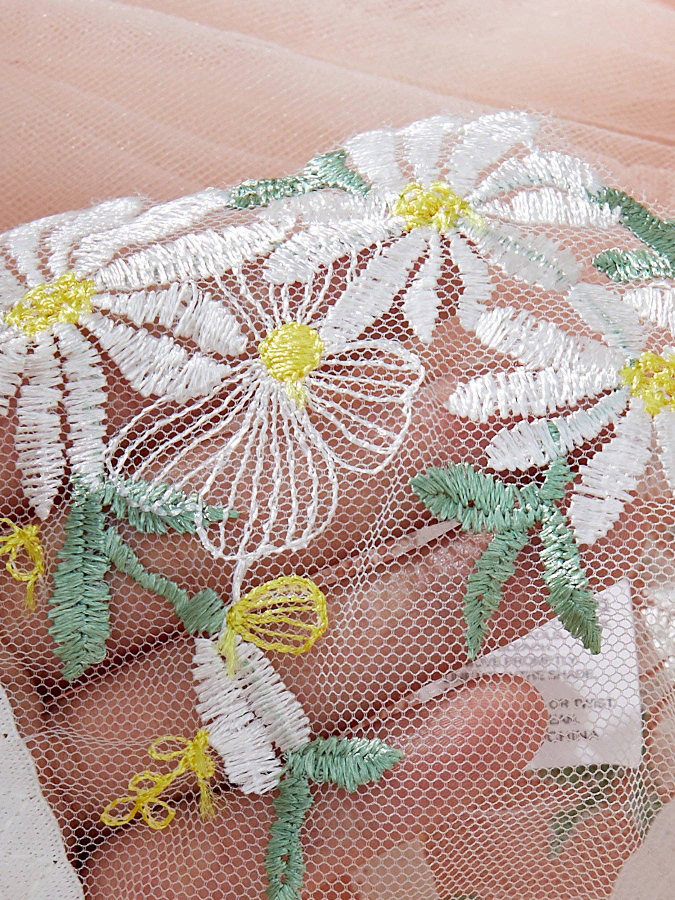 White Ladies Embroidery Daisy Bra Thong 2PCS Lingerie Set SKLG4001 for wholesale on Faire5