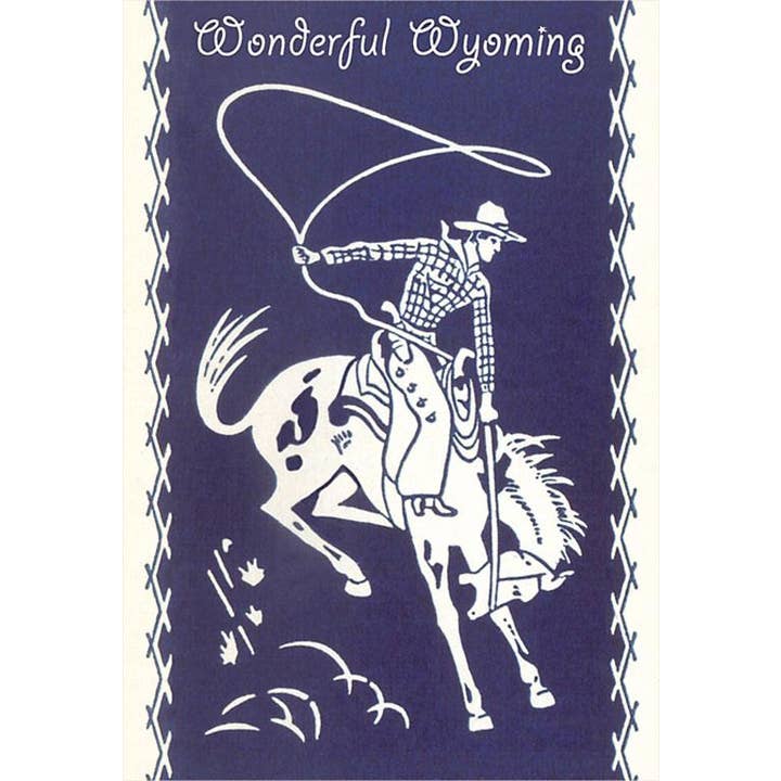 Found Image Press - Wholesale Magnet - Magnet WY-99 Wonderful Wyoming, Bucking Bronco