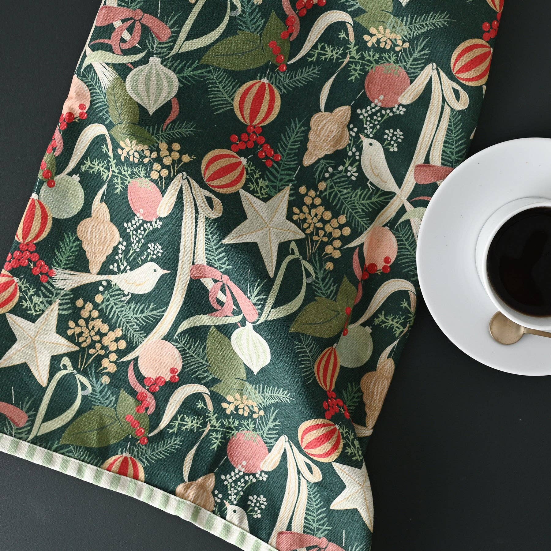 Amy Heitman - Wholesale Tea Towel - Ornaments and Bows Towel3