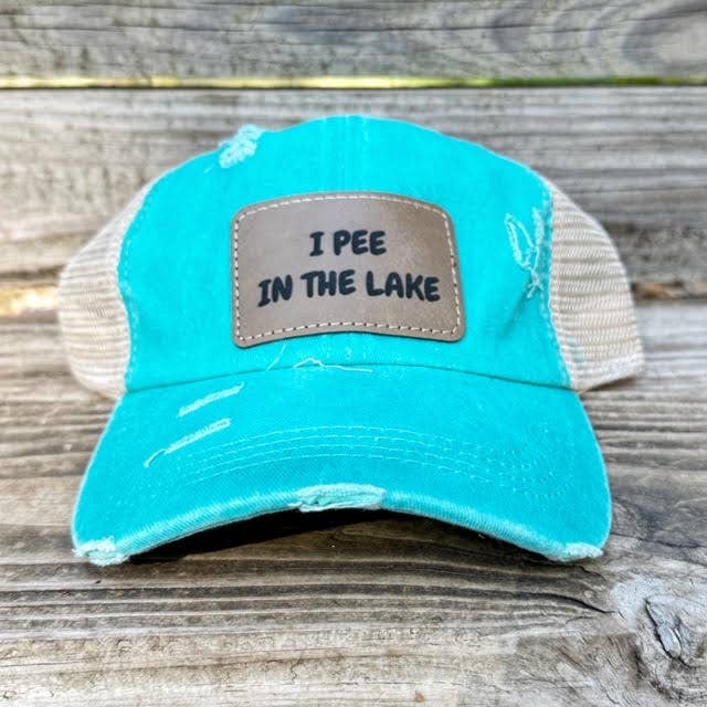 Designed To Flaunt - Wholesale Ponytail Cap - Women's - I Pee In The Lake Criss Cross Hat