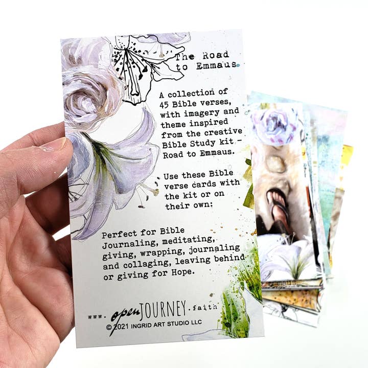 Open Journey - Wholesale Religious Card - The Road to Emmaus - set of 45 Bible Journaling Cards with Bible verses and art3