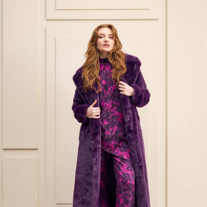 Maxi Faux Fur Jacket for wholesale by Hilary MacMillan