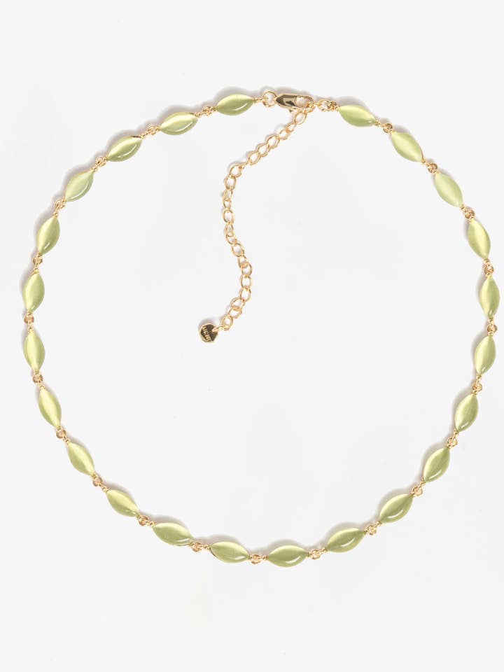 Nekomeishi Green Cats Eye Necklace for wholesale by Uchi & Soto