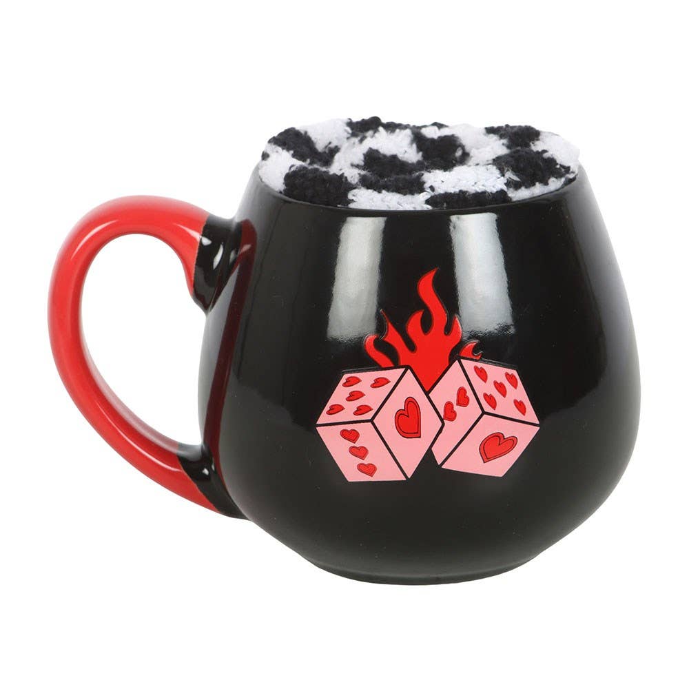 WONDER IMPORTS AUSTRALIA - Wholesale Coffee mug - Black Dice Ceramic Mug and Polyester Socks Set3