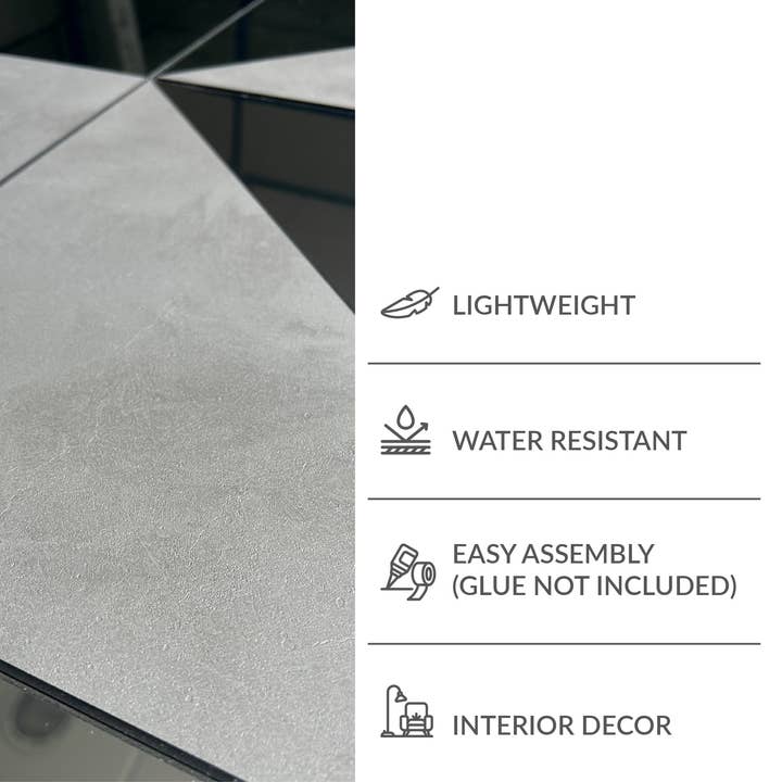 Guipp-Decor - Decoriy – wholesale Wall mirror – Triangle in Concrete & Silver Mirror3
