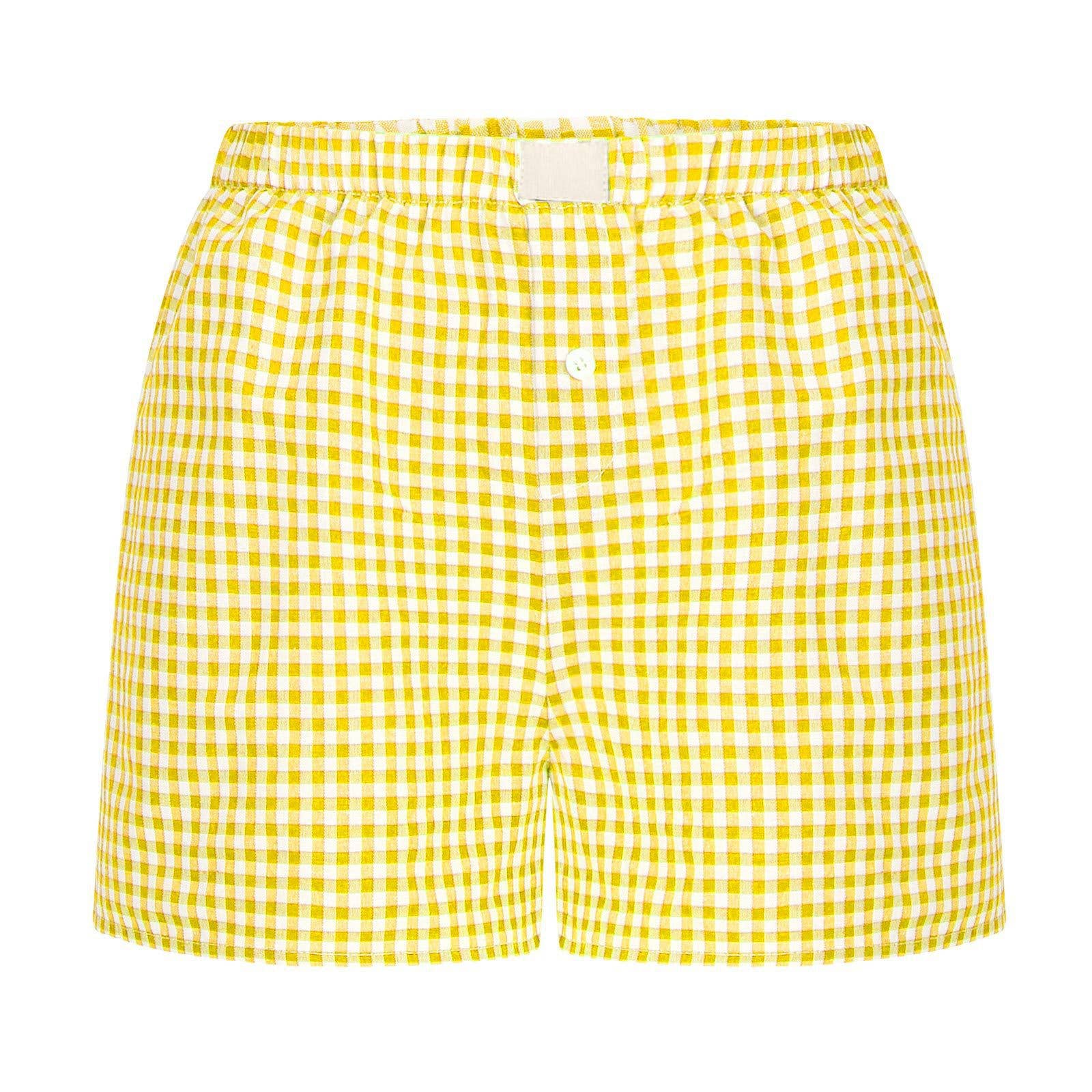 Rosa Clothing - Wholesale Lounge Shorts - Women's - Lysandra Gingham Pull-On Boxer Shorts6