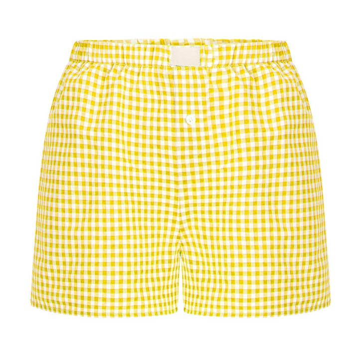 Rosa Clothing - Wholesale Lounge Shorts - Women's - Lysandra Gingham Pull-On Boxer Shorts6