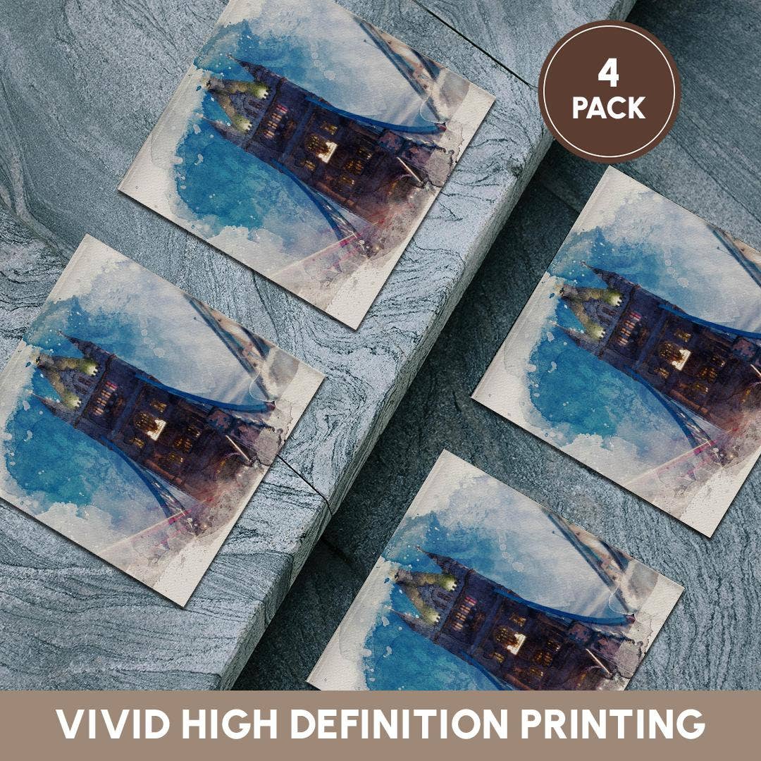 3dRose - Wholesale Coasters - 3dRose, Image Of Watercolor London Bridge Art, Coaster5