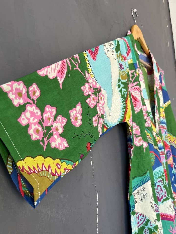 Bhawana Handicrafts - Wholesale Dress - Women's - Dress Long Robe Night Wear Floral Hand Block Printed Gowns3