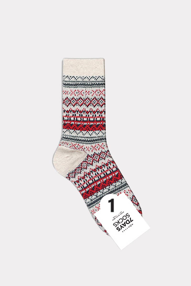 7DAYSSOCKS - Wholesale Socks - Women's - Women’s Winter Thick Knit Nordic Jacquard Cabin Crew Socks0