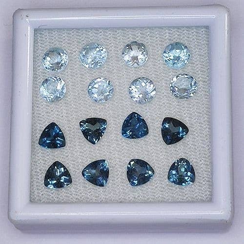 Set topazio blu Londra e azzurro 4.52 ct per la vendita all'ingrosso da parte di Naturjoya
