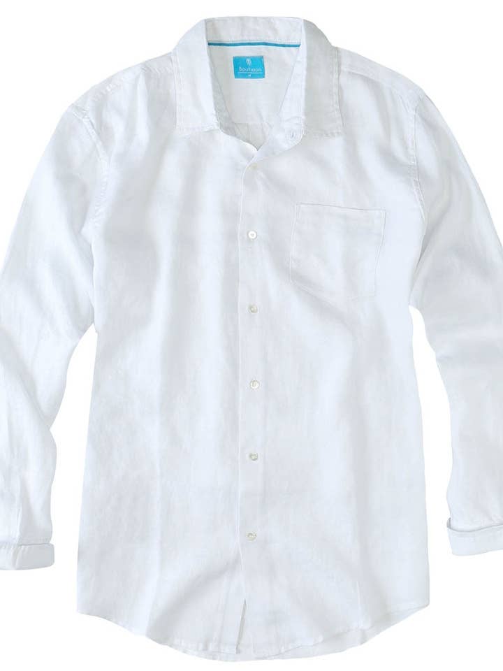 Men's Regular Fit Long Sleeve 100% Linen Shirt for wholesale by Noble Mount