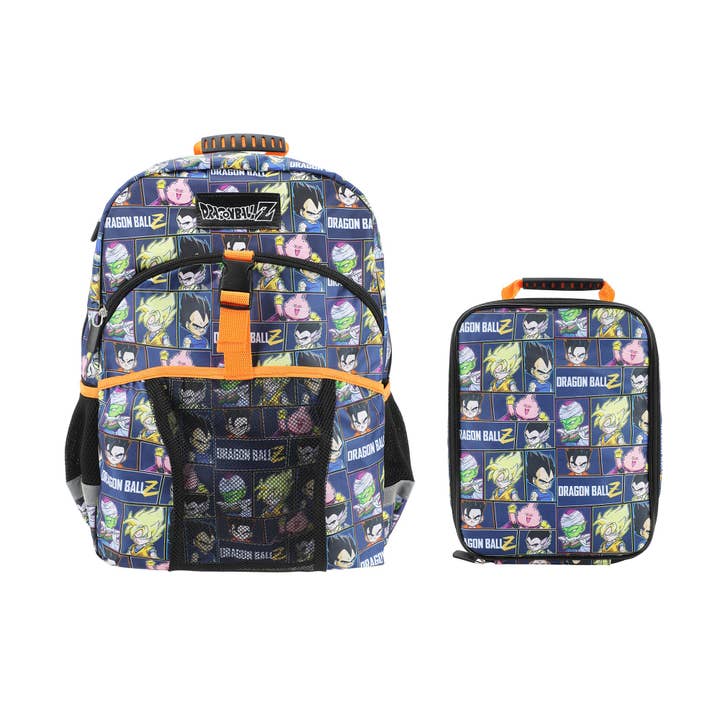 Dragon Ball Z Super Saiyan 2-Piece 16" Premium Backpack & Lunch Kit Set for wholesale by Bioworld Merchandising