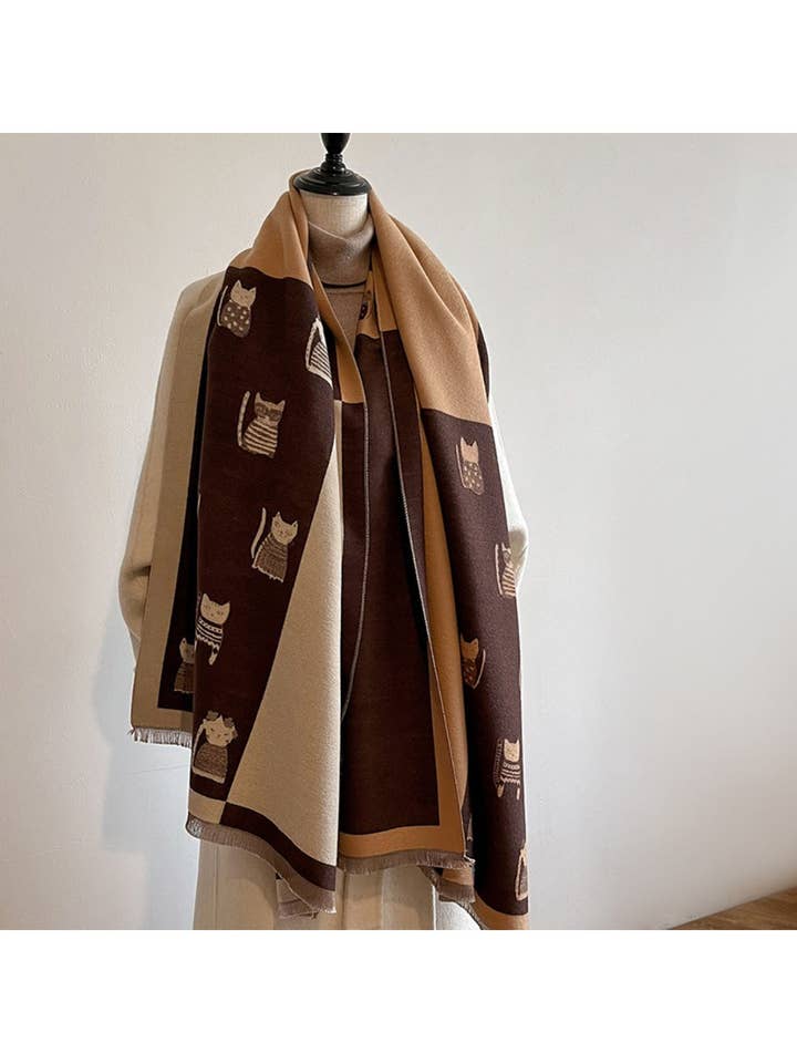 Scarvii – Cute Cat Print Long Scarf & Shawl for wholesale by Funkyrel® Atzbranding Limited