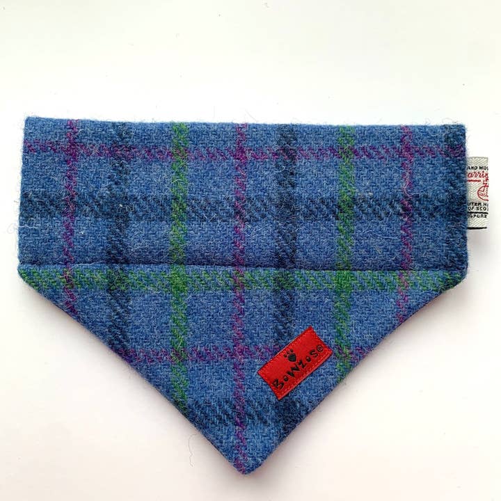 (Lewis) Bowzos Harris Tweed® Bandana - Blå för wholesale av BOWZOS