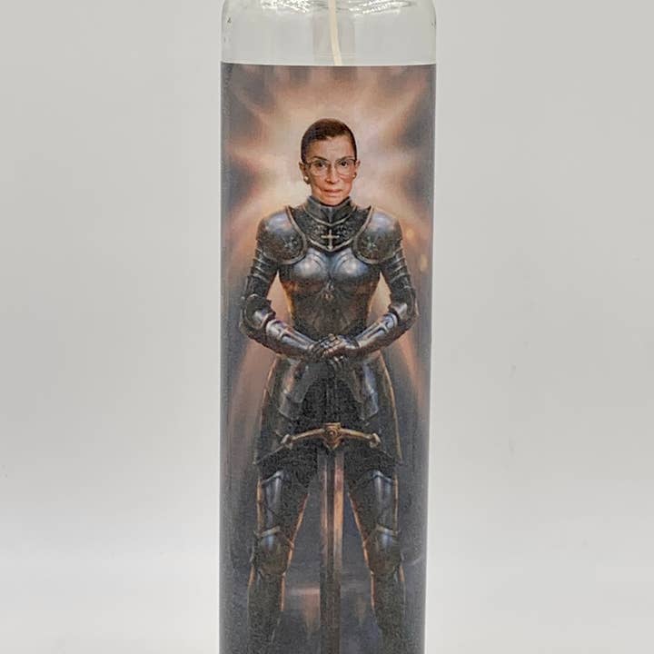 Rustbelt Cooperative - Wholesale Votive Candle - Ruth Bader Ginsburg knight Prayer Candle