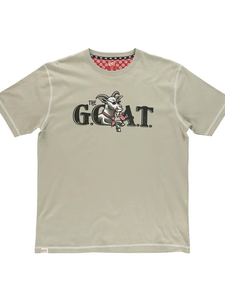 T-shirt de pyjama pour homme gris chèvre pour la vente par Lazy One