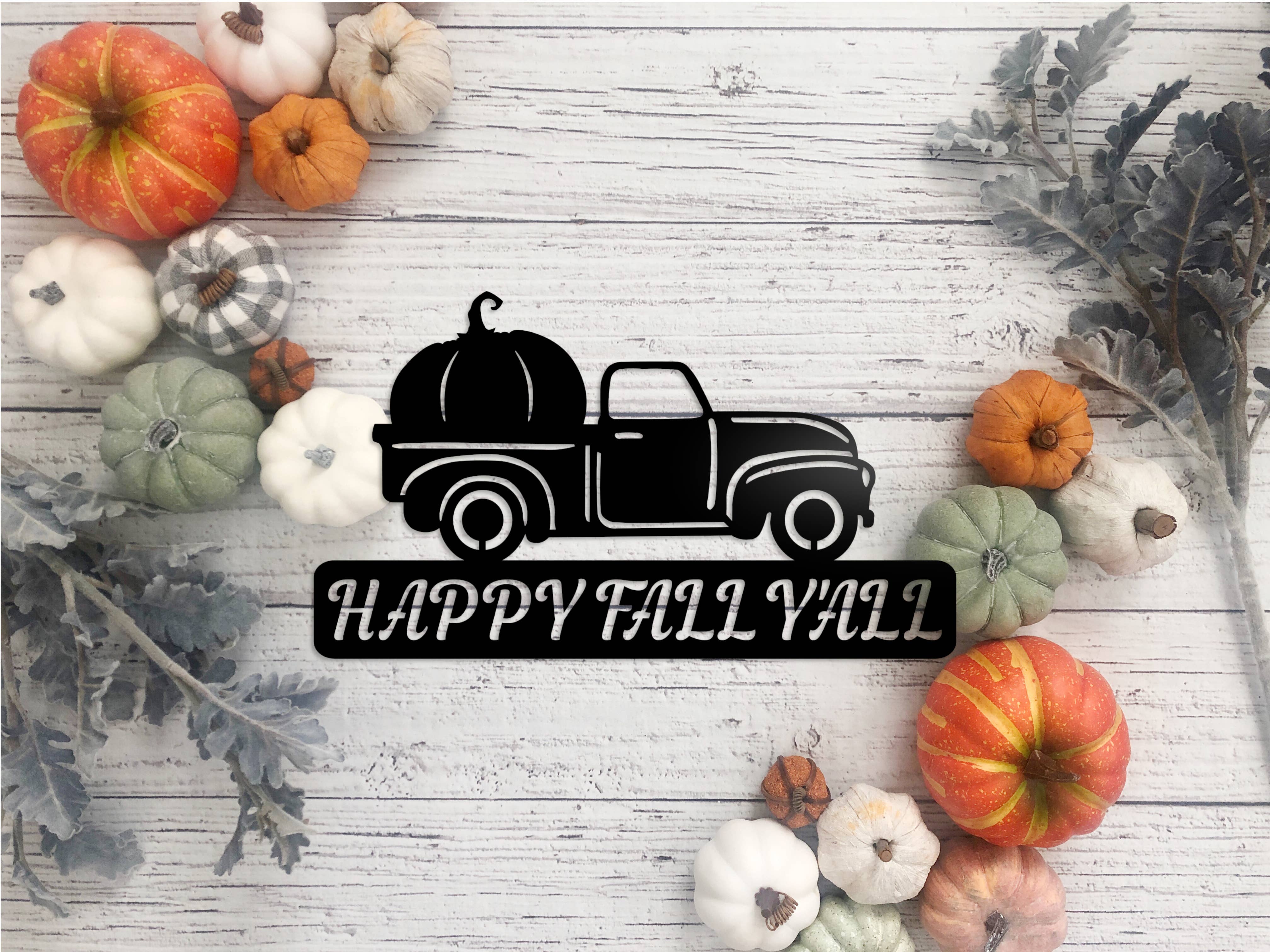 LoneTree Fab - Wholesale Sign - Happy Fall Y'all Truck Sign | Metal Fall Decor, Pumpkin Sign4