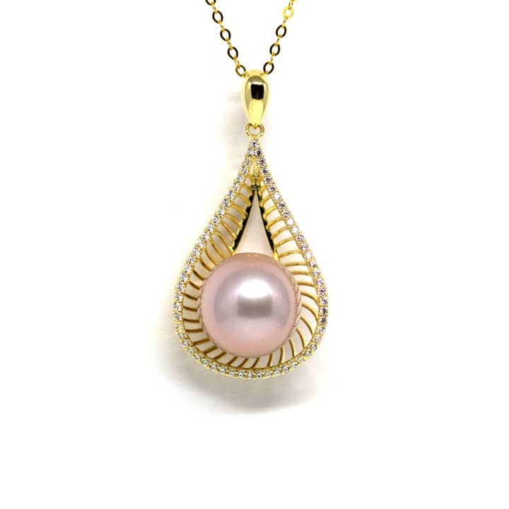 Sprankelende waterdruppel Edison parelketting voor wholesale door Timeless Pearl