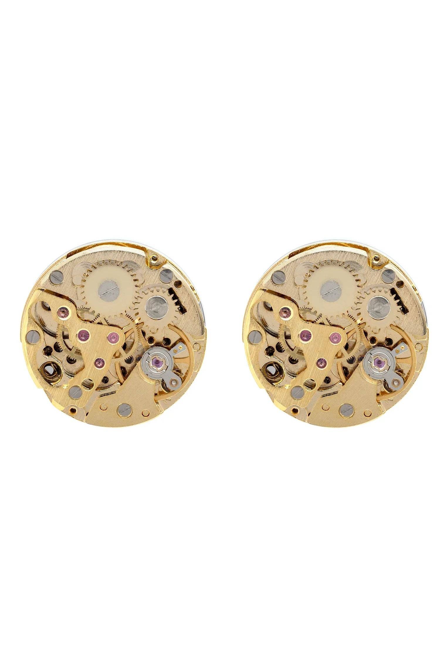 Latelita – wholesale Cufflinks – Watch Movement Two Tone Cufflink Gold Silver1