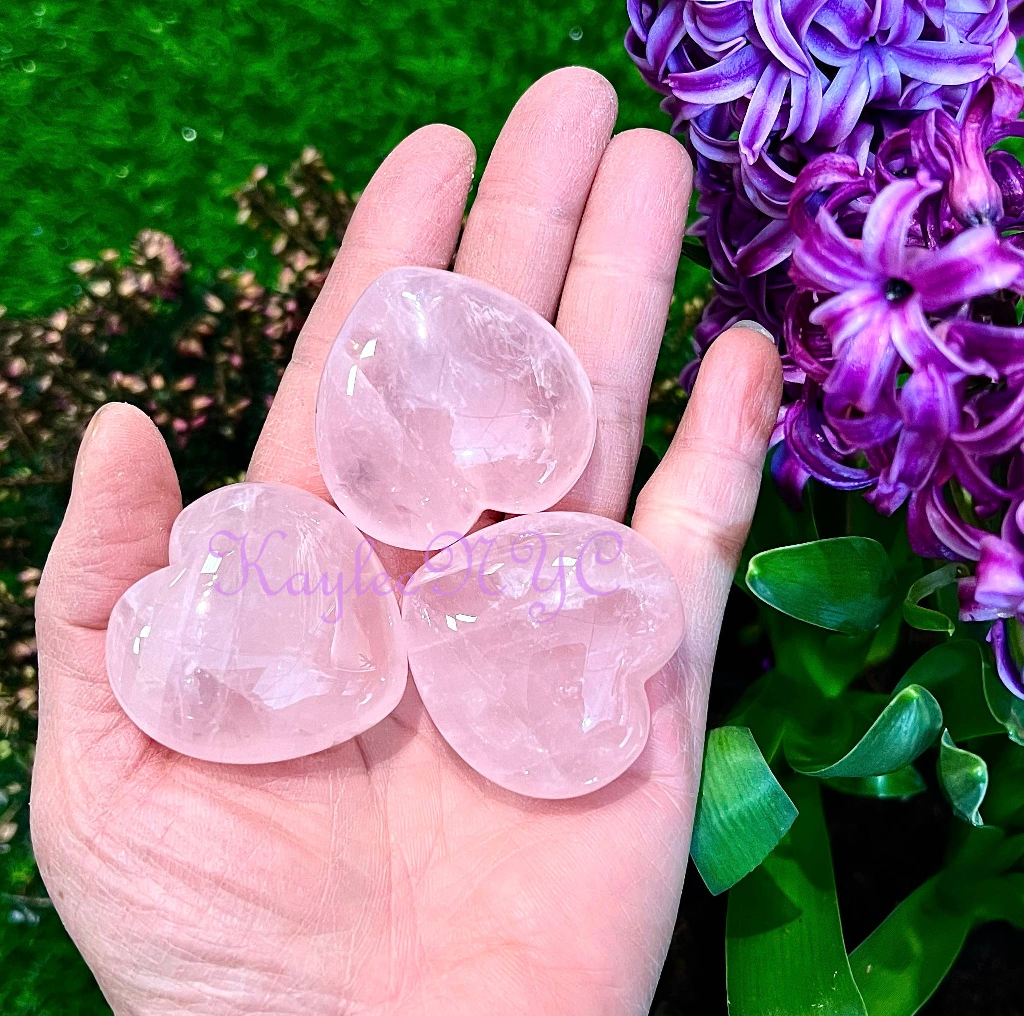 KayleeNYC - Wholesale Spiritual stone/crystal - 40mm Natural Rose Quartz Heart Crystal4
