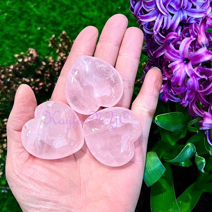 KayleeNYC - Wholesale Spiritual stone/crystal - 40mm Natural Rose Quartz Heart Crystal4