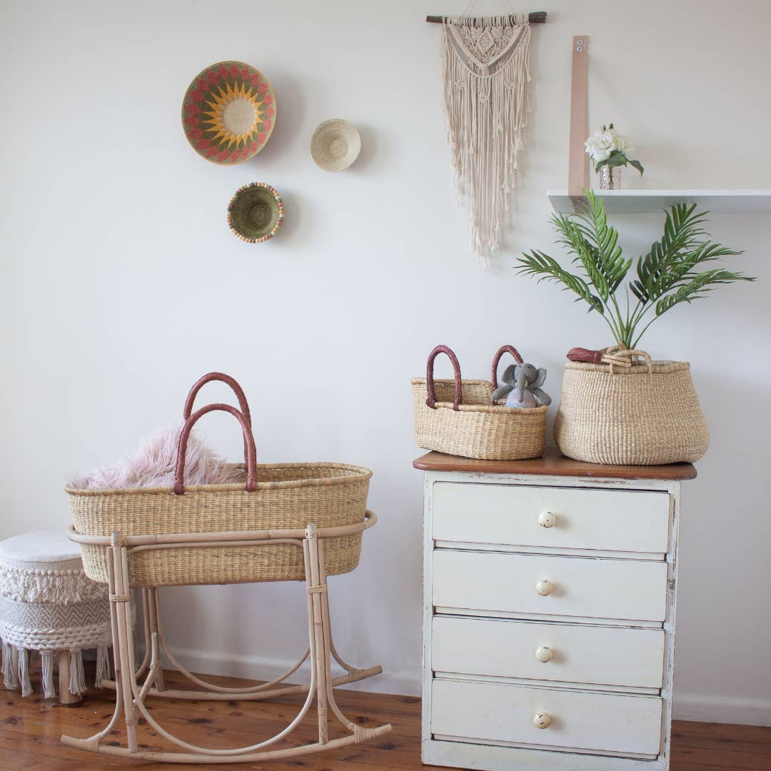 Weave and Sew - Wholesale Bassinet - Baby - Baby Moses Basket - Natural Flat Style