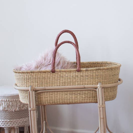 Weave and Sew - Wholesale Bassinet - Baby - Baby Moses Basket - Natural Flat Style0