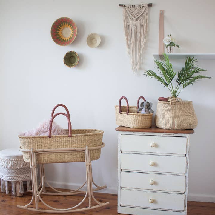 Weave and Sew - Wholesale Bassinet – Baby - Baby Moses Basket - Natural Flat Style