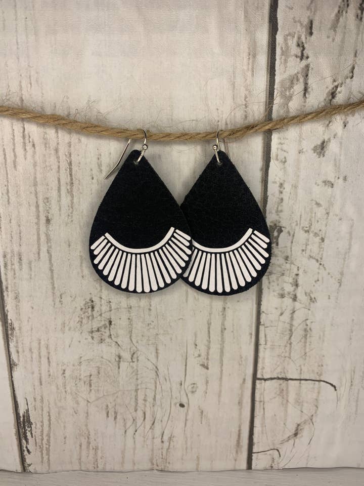 RBG Ruth Bader Ginsburg Dissent Collar Earrings, Faux Leathe for wholesale by TeachCreateExplore