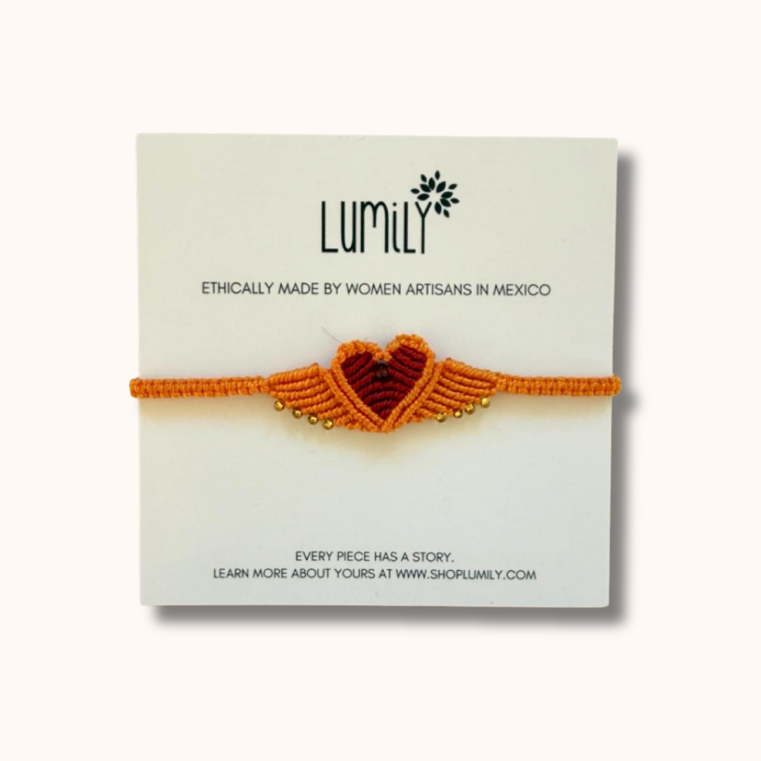 Lumily - Wholesale Woven/Braided Bracelet - Macrame Woven Heart Wings Pull String Bracelet - Mexico11