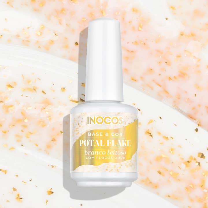 Potal Flake Inocos Melkwit Met Gouden Vlokken voor wholesale door INOCOS Cosmetics