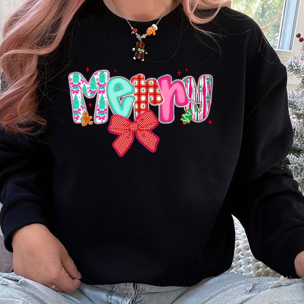 Trendy Tees Wholesale And Boutique - Wholesale Graphic Sweatshirt - Women's - Preppy merry0