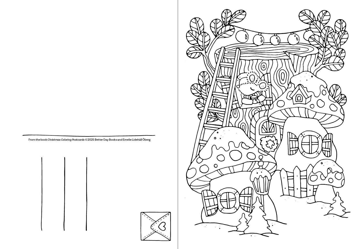 Schiffer Publishing – Postal por atacado – Postais de Natal para Colorir9